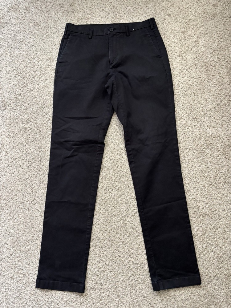 Uniqlo Pants Mens Size 30x34 Long Black Slim Fit Straight Chino Pants Stretch