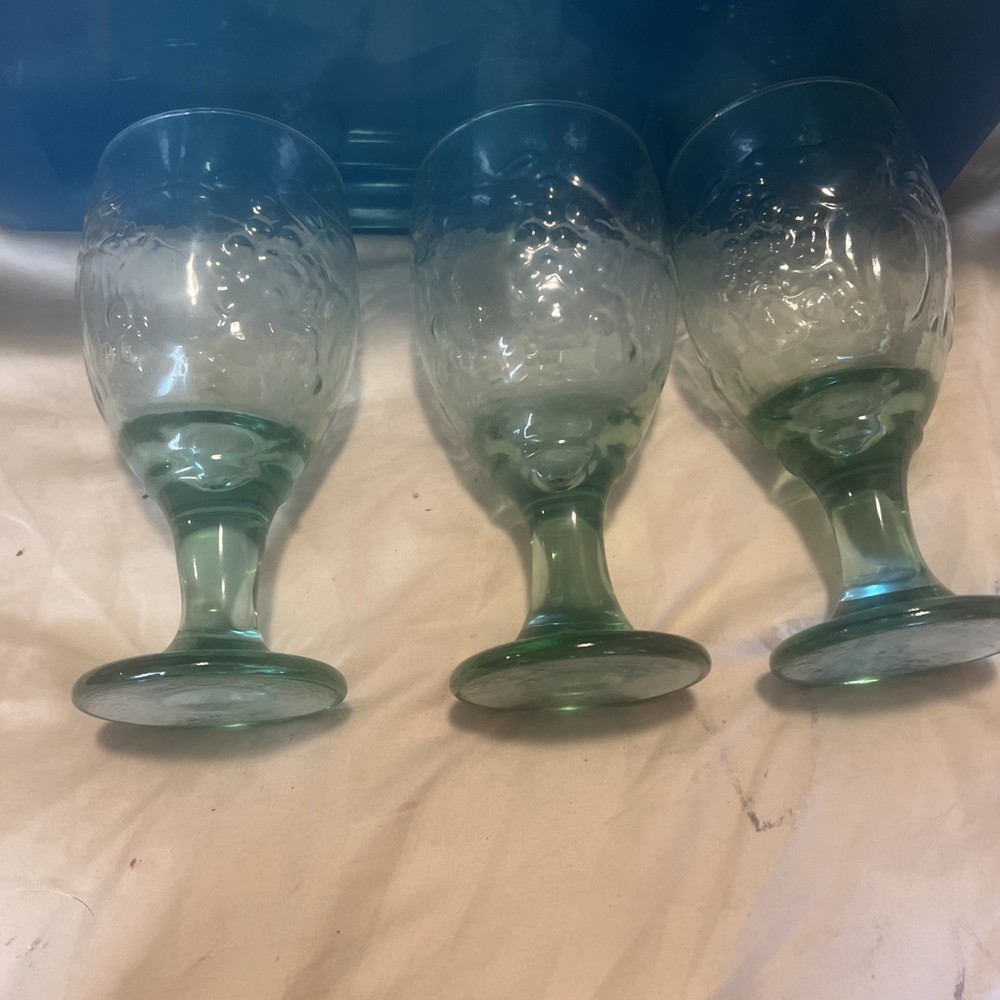Set Of 3 Vtg Libbey “Orchard Fruit “ Pattern 1997-2001 16 OZ Goblets