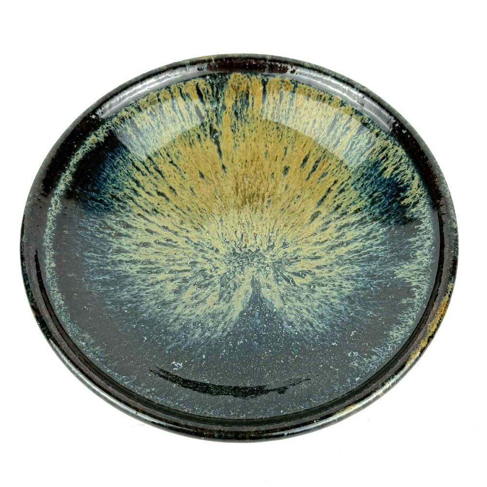 Studio Pottery Plate Signed by Artist Blue Green Design Art 6