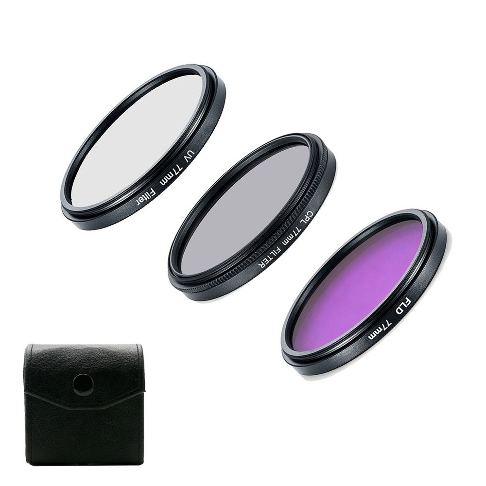 UV CPL Polarizer FLD Filter Kit for DSLR Cameras