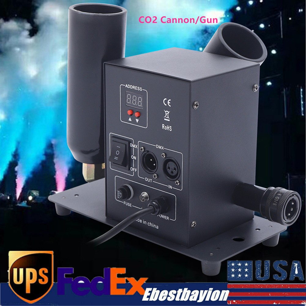 DMX Double Nozzle Cannon Air Column Smoke Machine CO2 Jet Device Machine