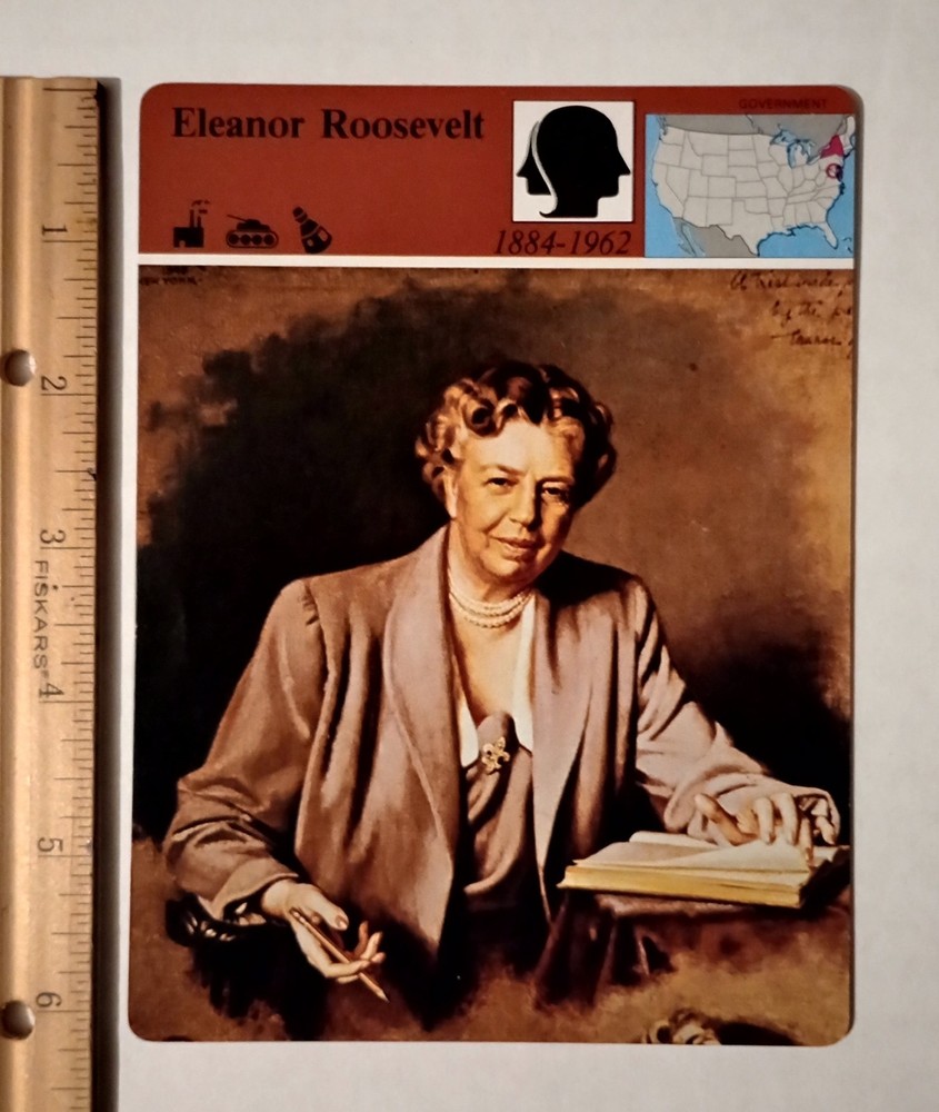 1979 Panarizon Eleanor Roosevelt First Lady Of The World Portrait Large Card Vtg