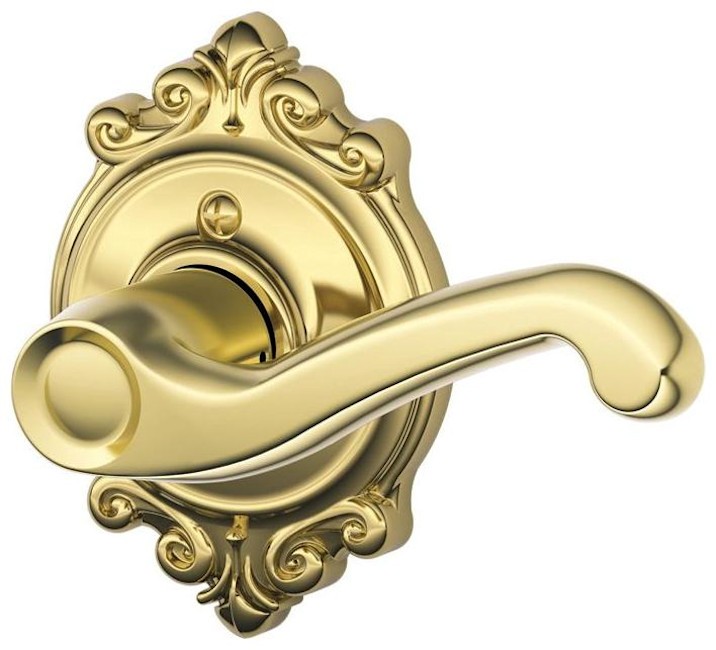 Schlage F170-FLA-BRK-RH Flair Right-Handed Non-Turning Single-Sided Door Lever