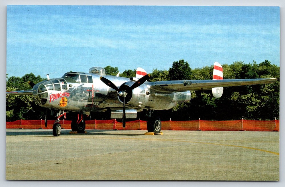 Postcard North American B-25J Mitchell Pancho Military Bomber Plane Aircraft
