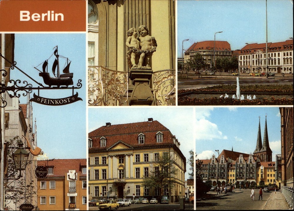 Berlin East Germany view vintage postcard w498
