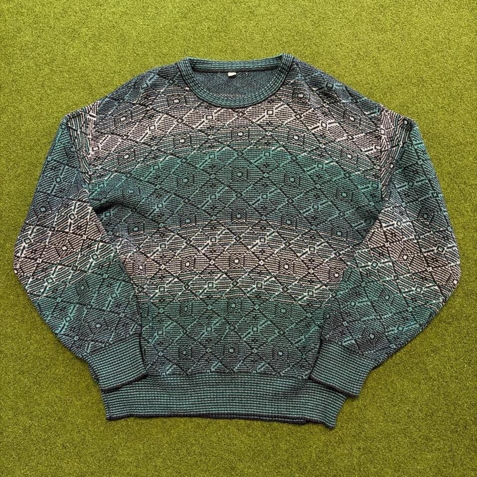 Vintage 90s patterned knit sweater soft acrylic vintage 1990s vtg knit sweater