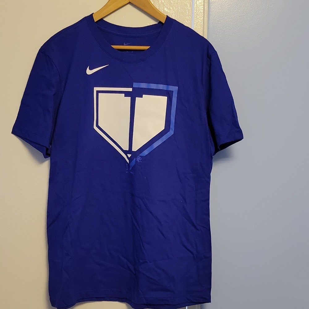Nike The Nike Tee Men's Blue Graphic Print Logo Crew Neck T-Shirt Size L