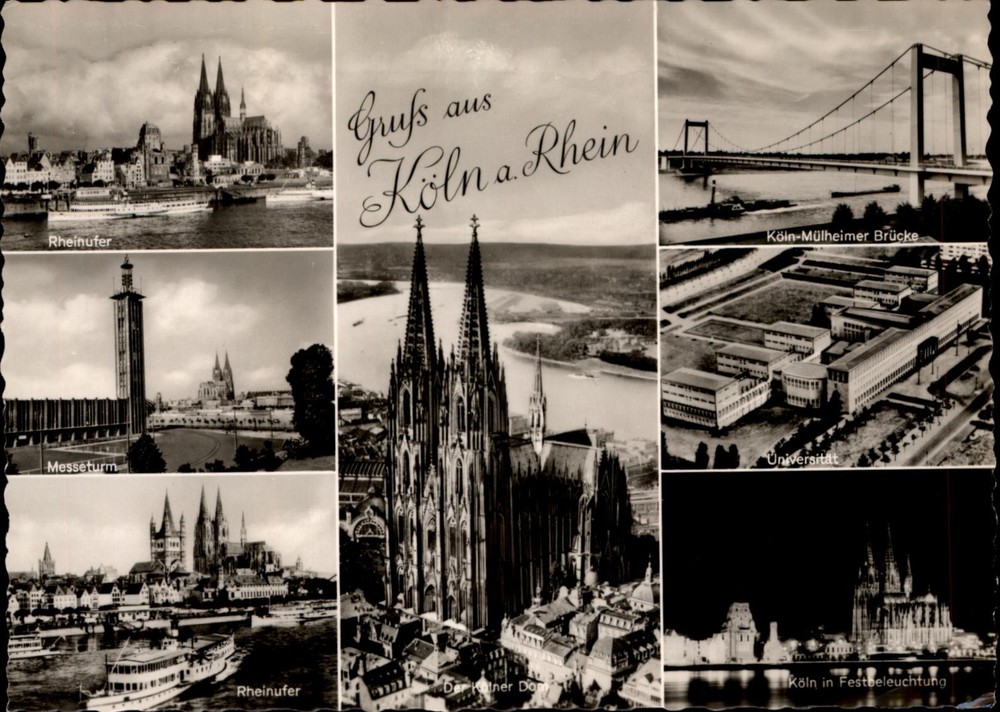 RPPC Gruss Aus Koln a Rhein Cologne North Rhine Westphalia Germany postcard y544