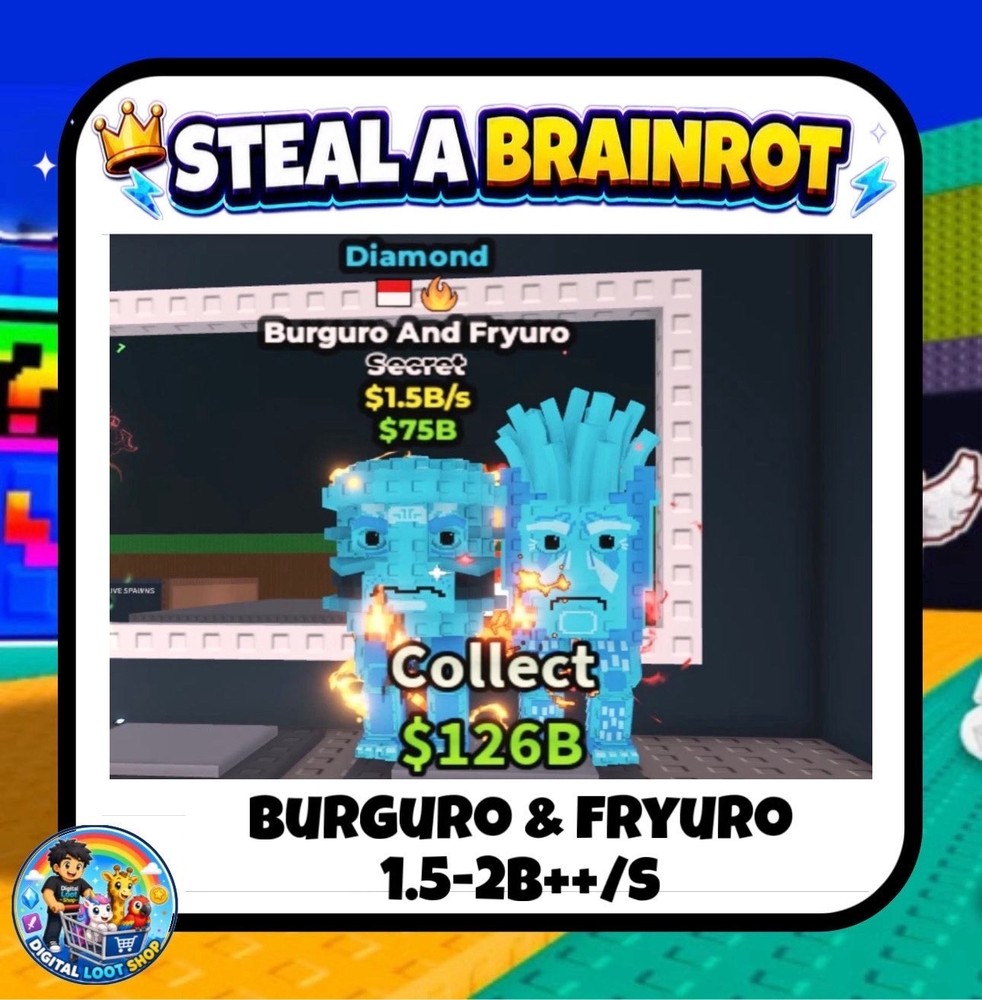 Steal a Brainrot Secret - Burguro and Fryuro 1.5B-2B++/s Fast Delivery🍔🍟🟢