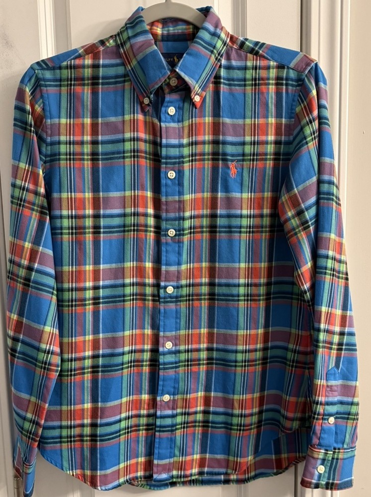 Ralph Lauren Women’s Size 6 Blue Plaid Button Down Shirt