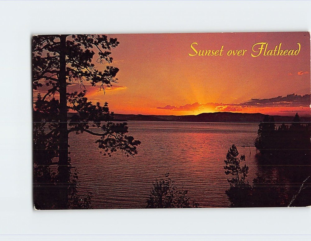 Postcard Sunset Over Flathead Lake Montana USA