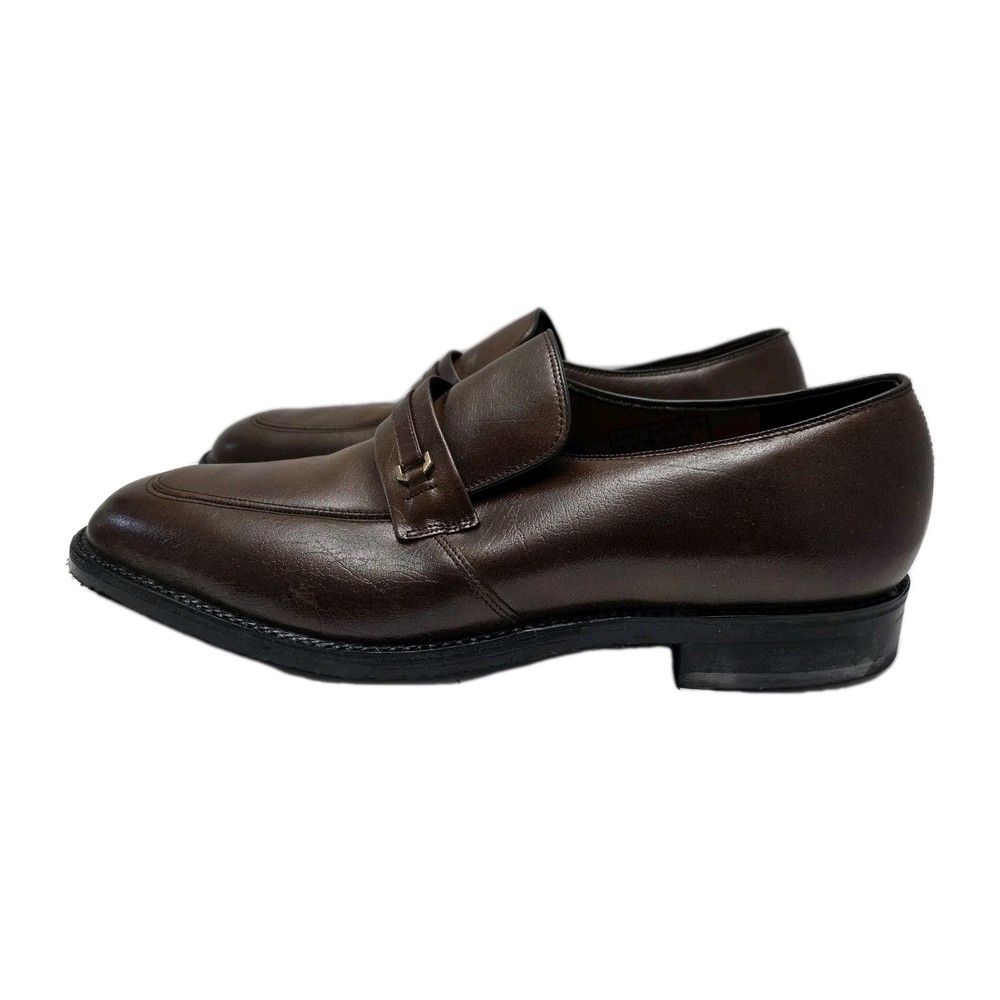 Hy-Test Safety Shoes Men's 11E Brown Leather Slip-On Steel Toe Loafers