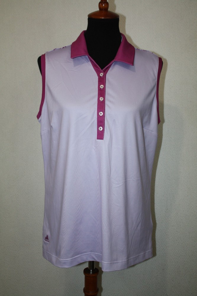 Adidas ClimaCool Size L Light Purple Pullover Sleeveless Golf Polo Top