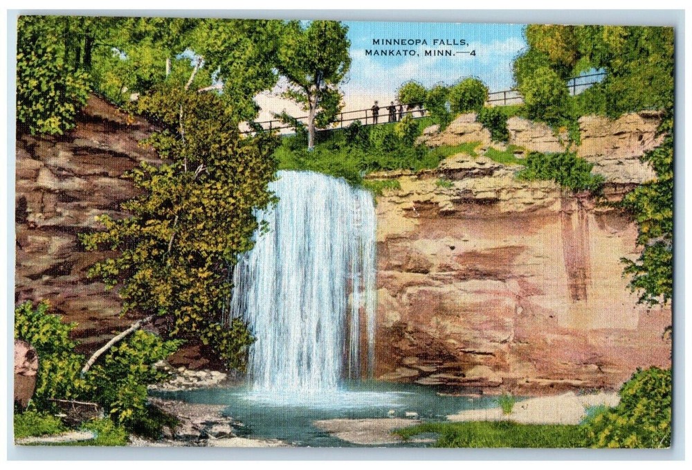 c1940 Scenic View Minneopa Falls Mankato Minnesota MN Antique Vintage Postcard