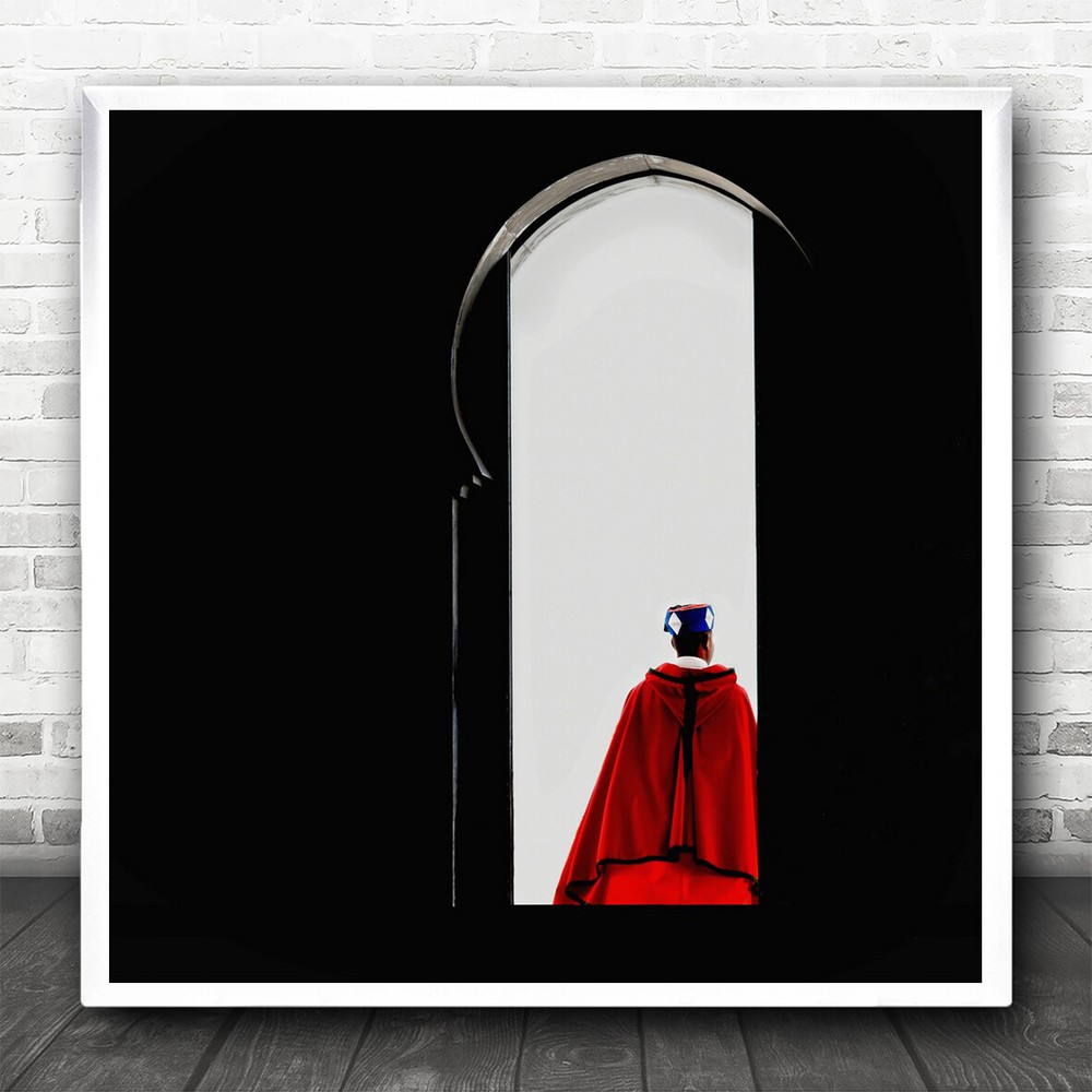 Tomb Guard Morocco Rabat Guards Red Gate Door Portal Person Square Print