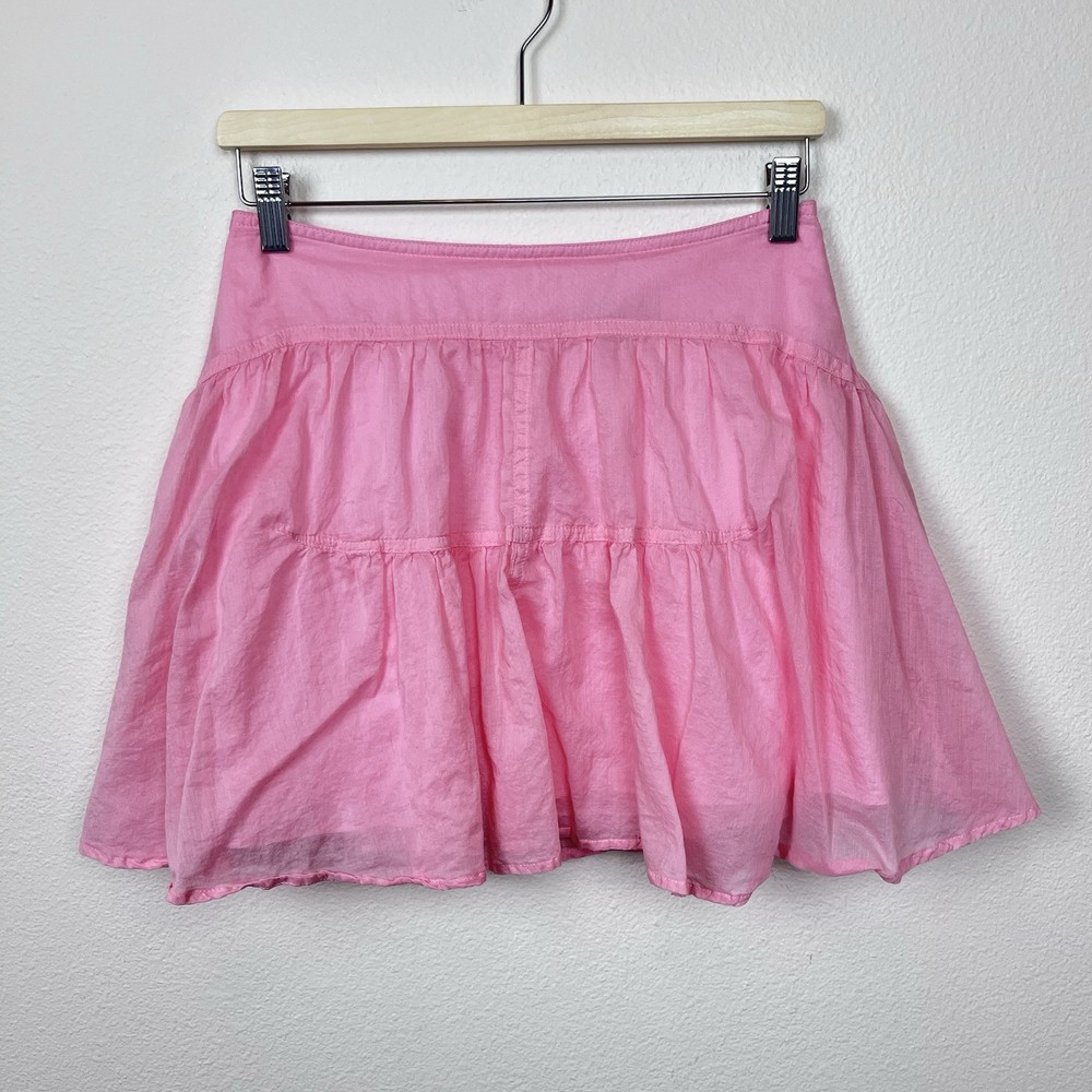 J Crew Skirt Womens Petite Four Mini Tiered Preppy Cottage Flirty Pink