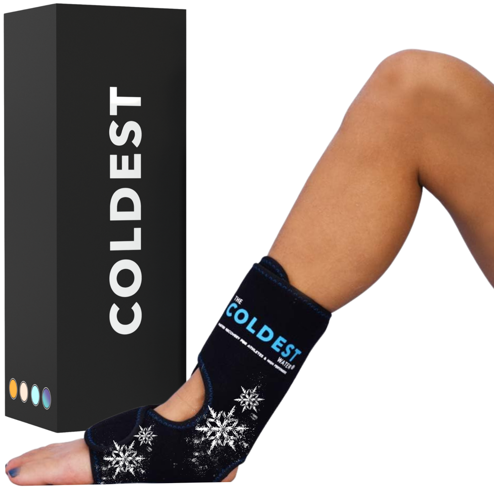 The Coldest Foot Ankle Achilles Pain Relief Ice Wrap with 2 Cold Gel Packs-image