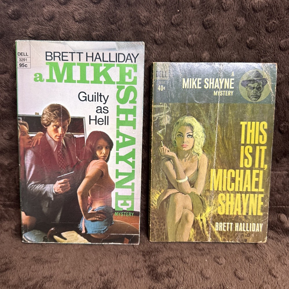 Two MIKE SHANE Paperback Books Brett Halliday