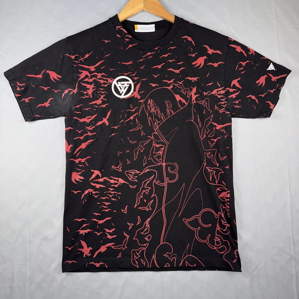 Hypland Shirt Mens Medium Black Naruto Shippuden Itachi Graphic Tee Crows