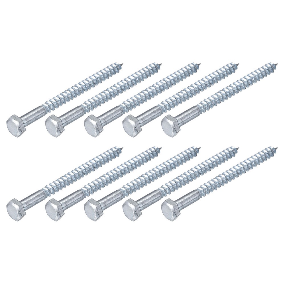 M8x100mm Hex Lag Screws - 15Pcs Carbon Steel Self-Tapping Wood Bolts