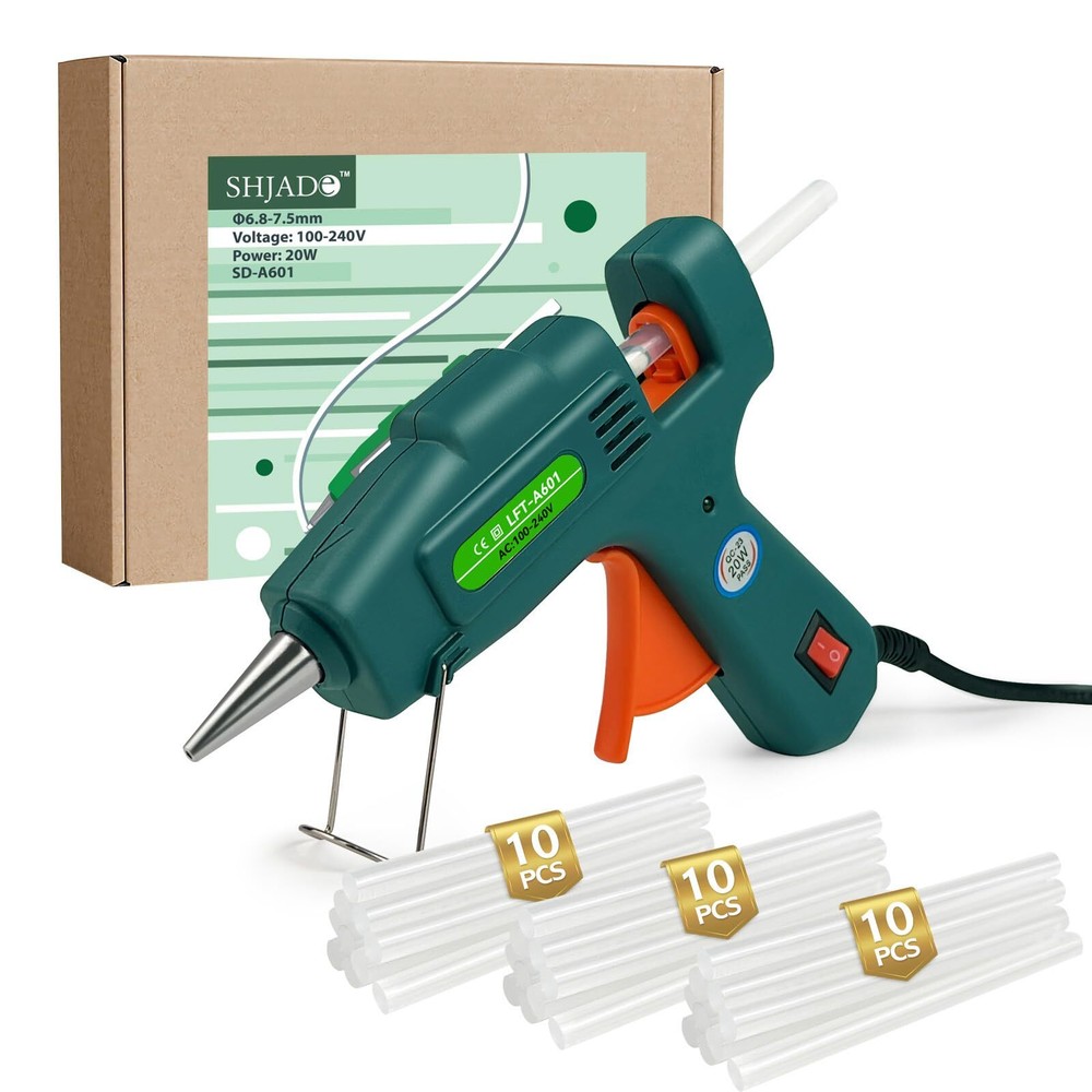 SHJADE Hot Glue Gun with 30 Glue Sticks, Fast Preheating Hot Melt Gun, Mini G...