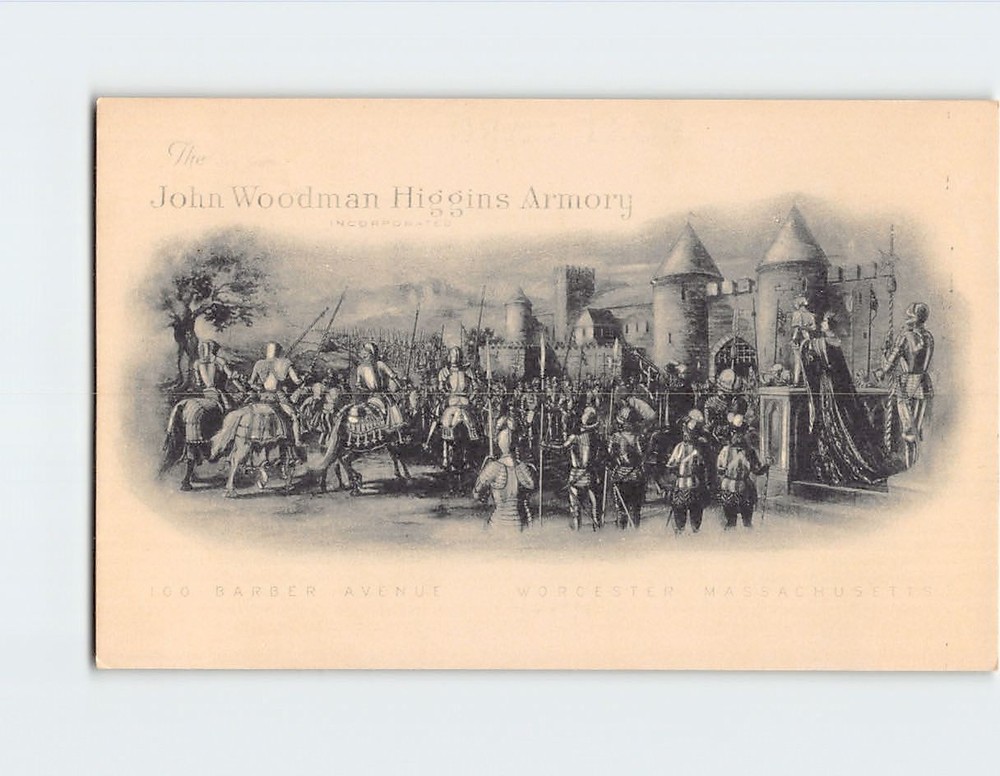 Postcard John Woodman Higgins Armory Worcester Massachusetts