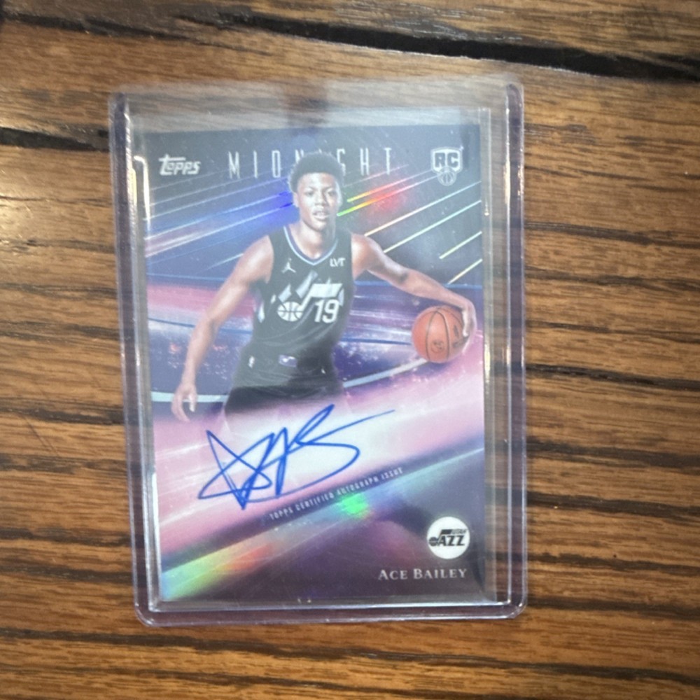 2025-26 Topps Midnight Rookie Ace Bailey Autographed Utah Jazz No Limit NL-5