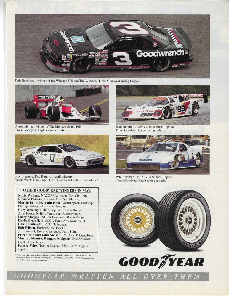 Nascar Dale Earnhardt   Good Year  Original Print Ad