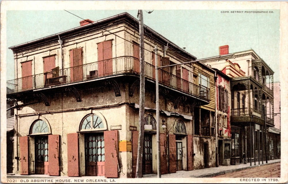 Old Absinthe House New Orleans Louisiana Vintage Printed Postcard 1798-image