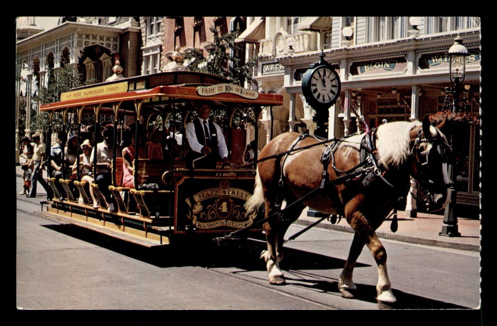 Walt Disney World A Journey Down Main Street Trolley Horse  USA Posted Postcard