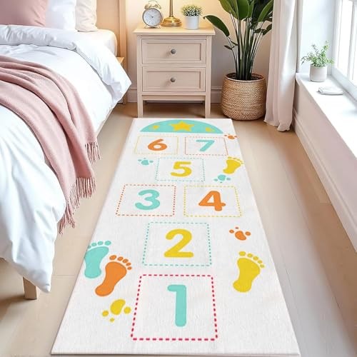 ABC Kids Educational Runner Carpet 2x6ft Hopscotch Soft Play Mat Non-Slip Floor Rug