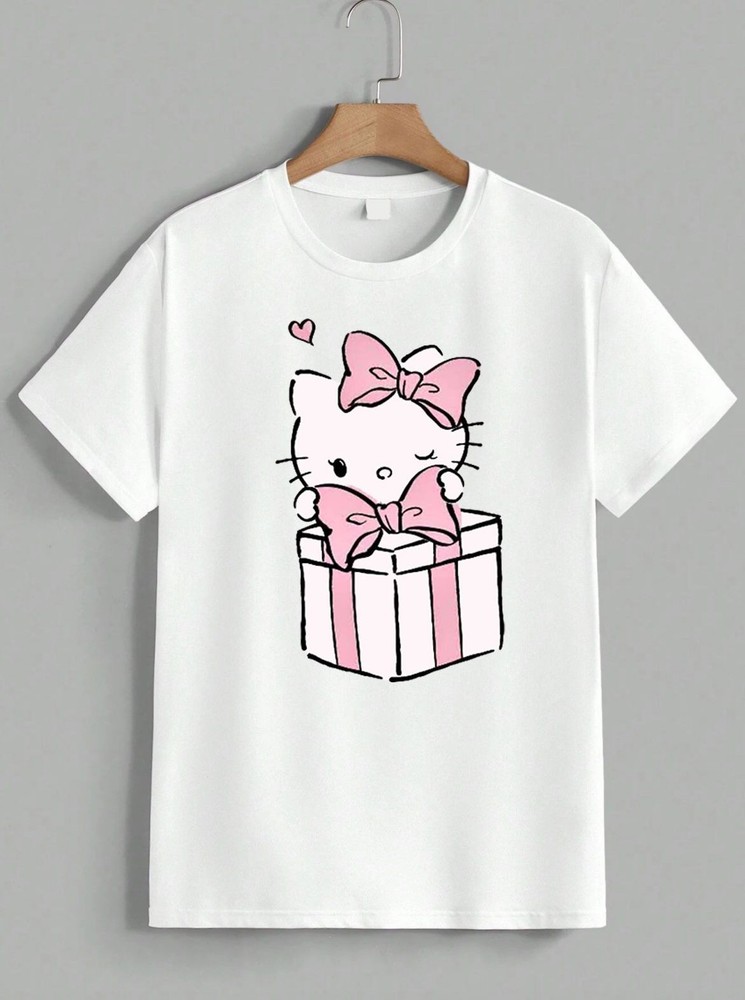 Hello Kitty Sanrio Cute T-shirt Character Apparel Present Box Gift unisex