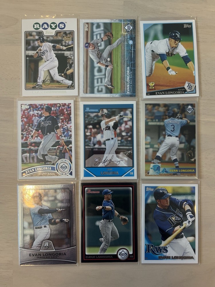 Evan Longoria 9 Card Lot Tampa Bay Rays