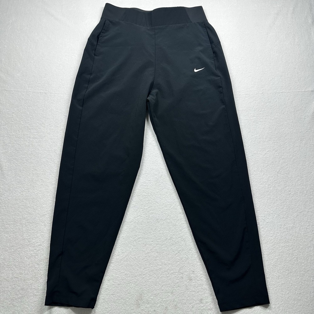Nike Track Pants Mens Small Black Y2K Swoosh Fleece Baggy Hip Hop Joggers