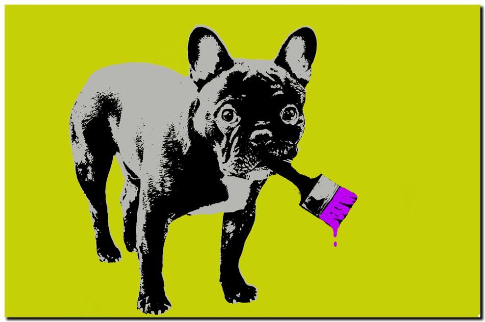 BANKSY STREET ART *FRAMED* CANVAS PRINT Dog busted tagging 24x16