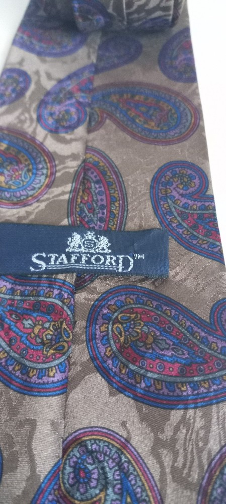 100% silk stafford purple paisley Silk Neck Tie