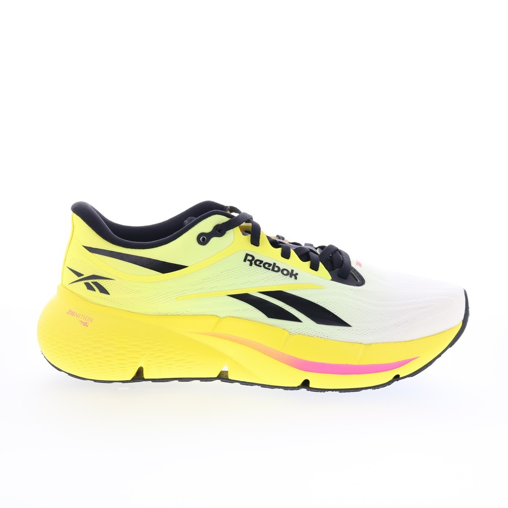 Reebok Zignition Mens Yellow Canvas Lace Up Athletic Running Shoes