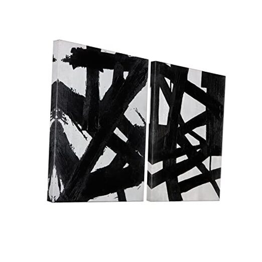 Black And White Abstract Wall Art - Black Painting Stroke Graffiti Artwork-image