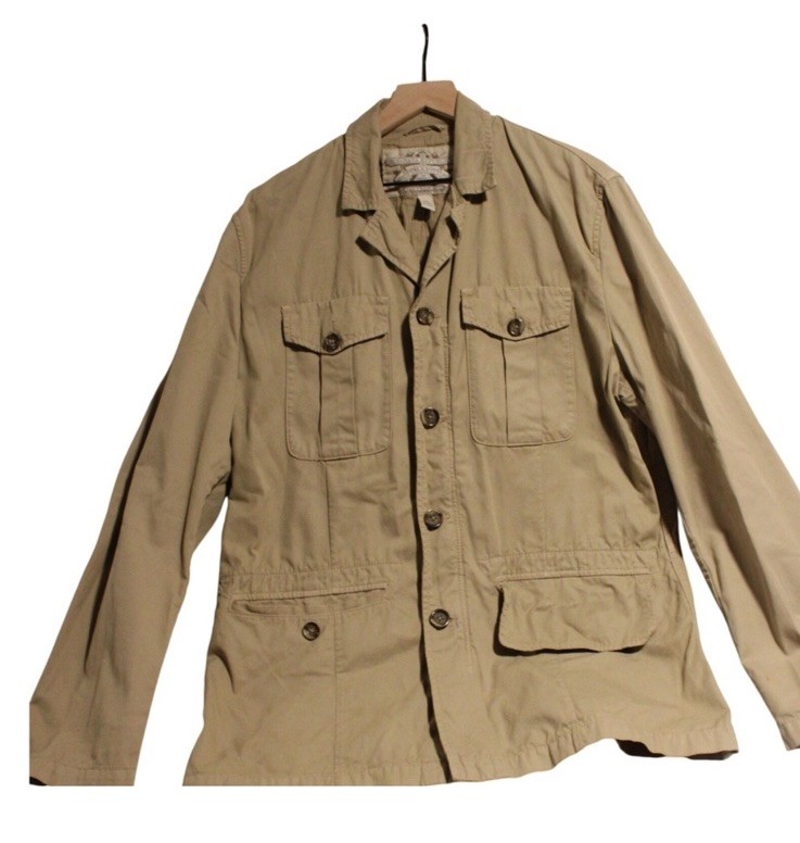 Banana Republic Men's Vintage Army Green 100% Cotton Safari & Travel Jacket L