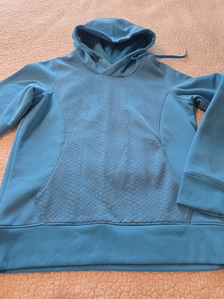 Womens M Under Armour Coldgear X Storm Hoodie Blue Euc!