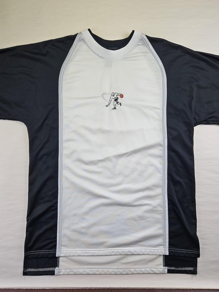 Y2K AND1 Shirt Mens Large White Black Short Sleeve Basketball Jersey Top Vintage