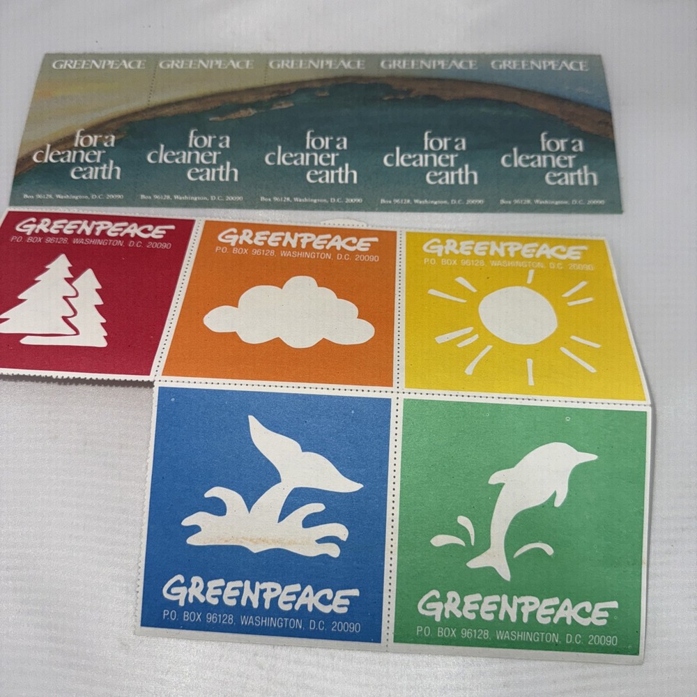 Lot GREENPEACE Decal Stickers 1990s