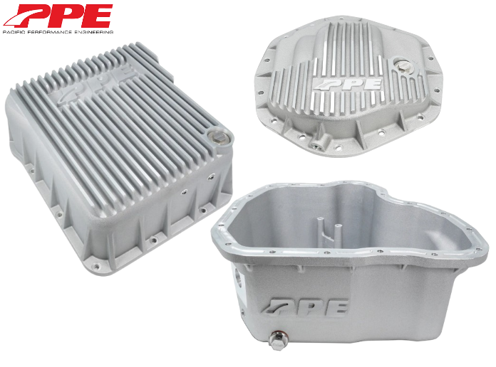 PPE Raw Deep Transmission/Oil Pan/Rear Diff Cover For 2011-2016 GM 6.6L Duramax