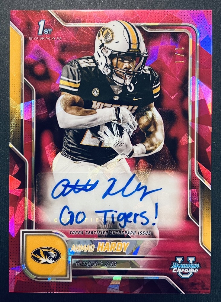 2025 Bowman U Sapphire AHMAD HARDY Padparadscha 1/1 Auto Inscription Top RB 🔥🔥