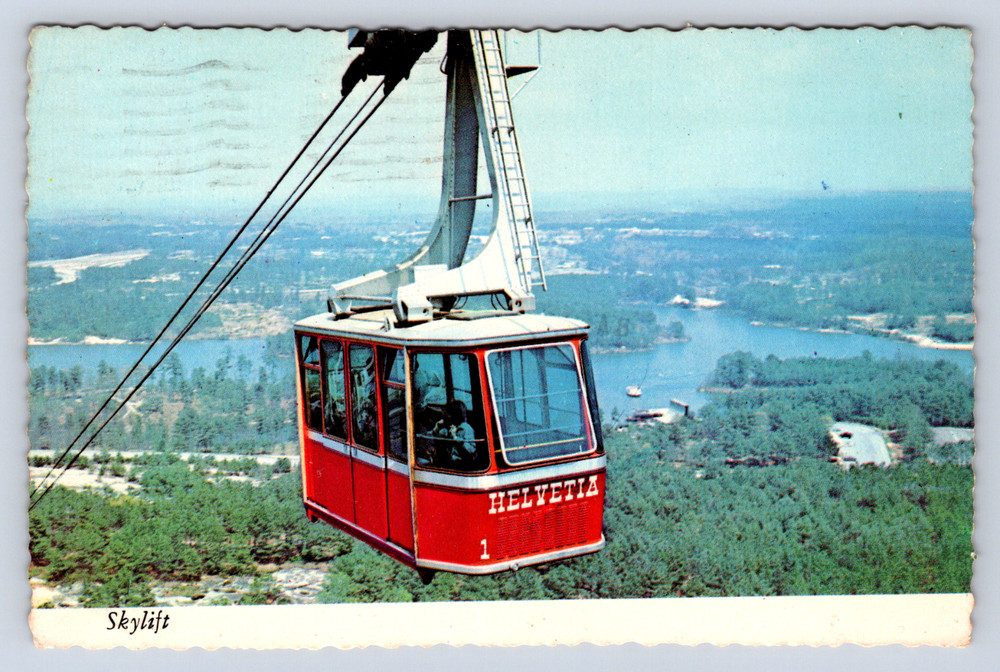 Vintage Postcard Skylift Stone Mountain Memorial Park Georgia