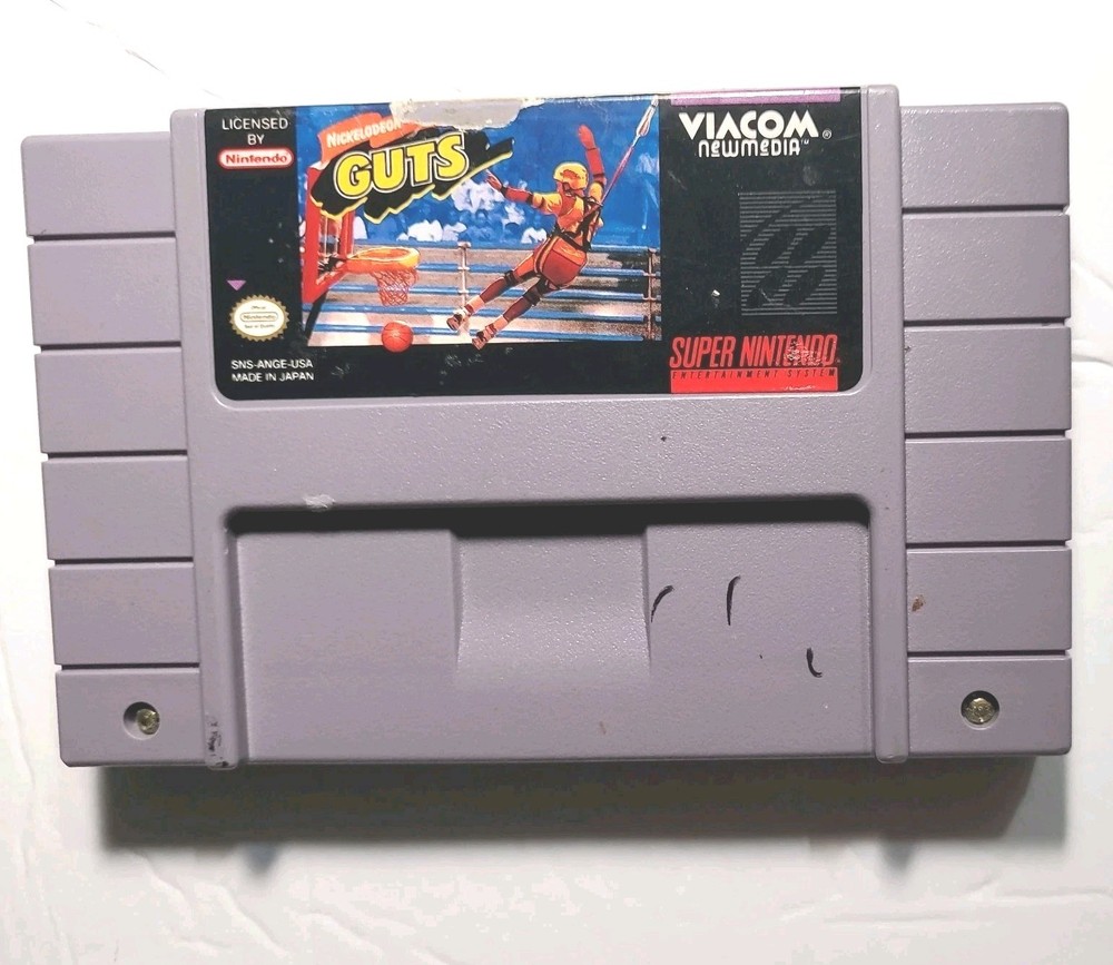 Nickelodeon Guts Super Nintendo Viacom newmedia Good Pre-owned Game! Not Tested