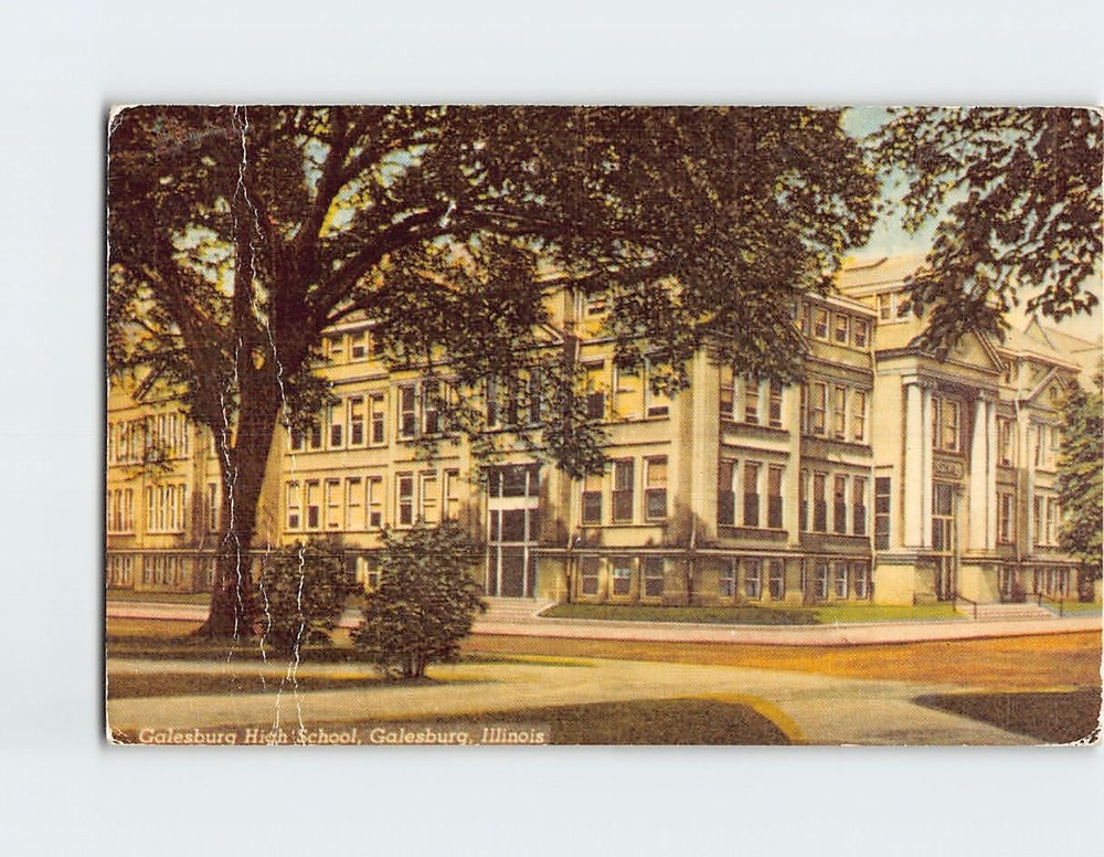 Postcard Galesburg High School Galesburg Illinois USA