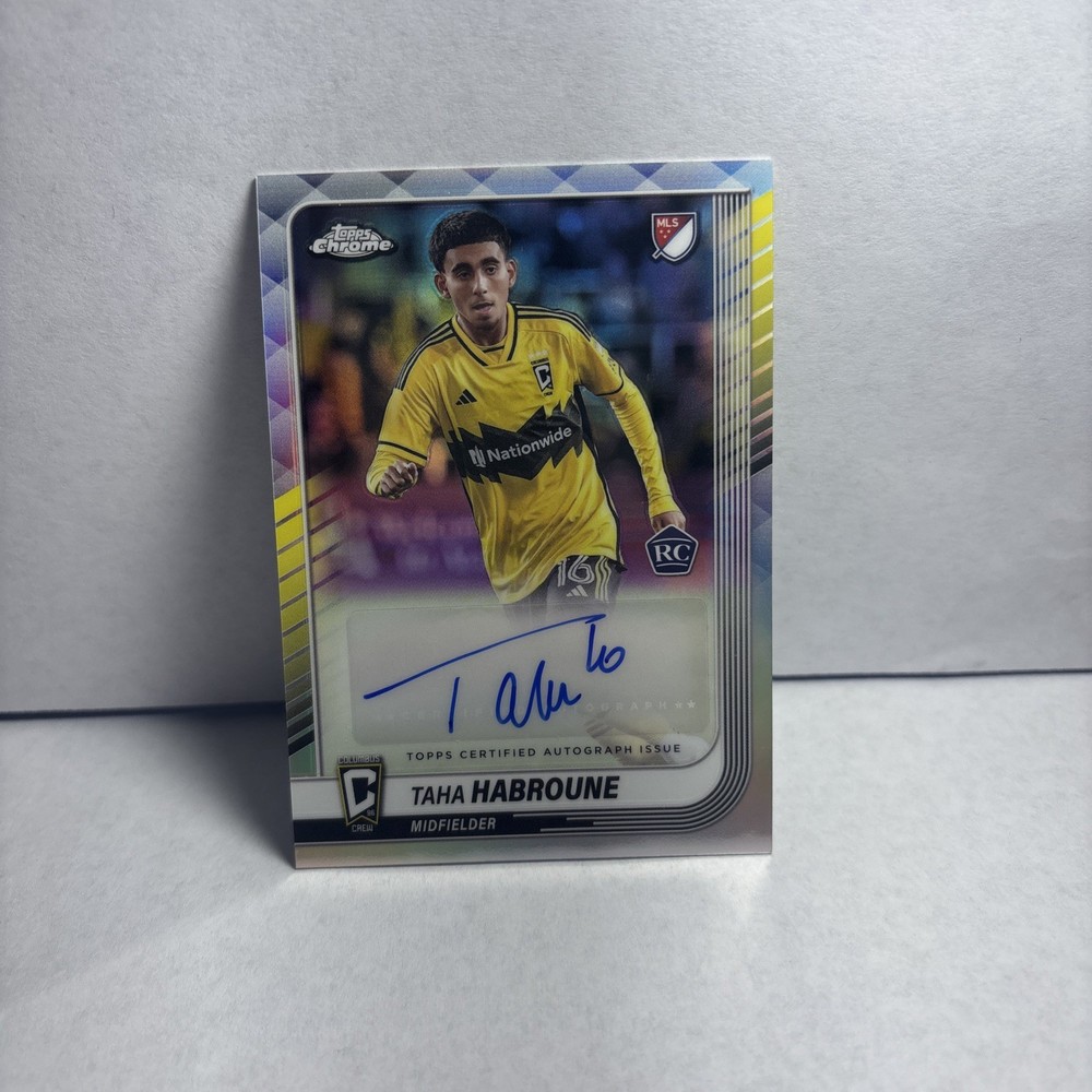 2025 Topps Chrome MLS TAHA HABROUNE Rookie Refractor Auto #CATH Columbus Crew