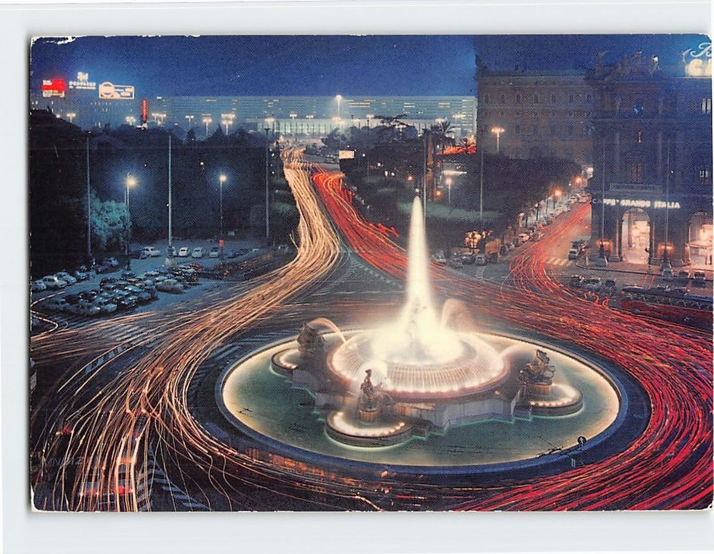 Postcard Naid's Fountain Republic Square Rome Italy