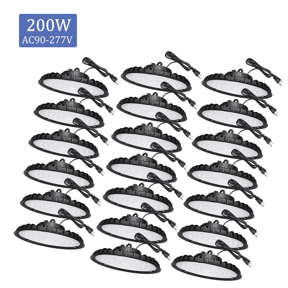 20Pcs 200W UFO Led High Bay Lights Commercial Warehouse Factory Garage Gym Light